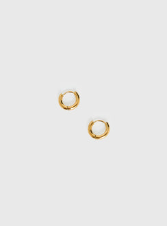 Fiorah Gold Plated 10mm Huggie Earrings Gold