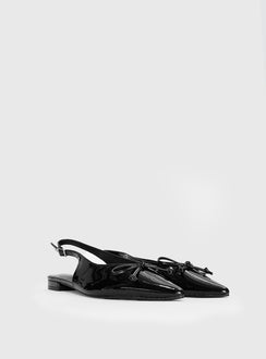 Therapy Lavin Pointed Toe Flats Black Patent