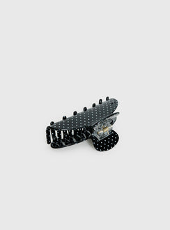 Parisse Claw Clip Black Polka