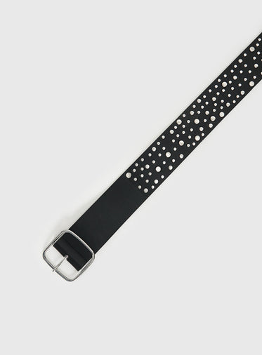Wanna Find Out Faux Leather Belt Black / Silver