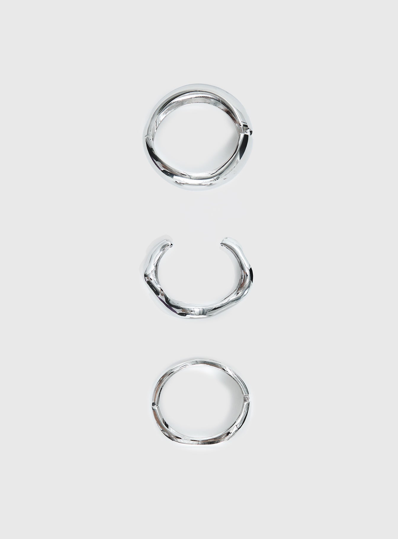 Hot Gossip Cuff Set Silver