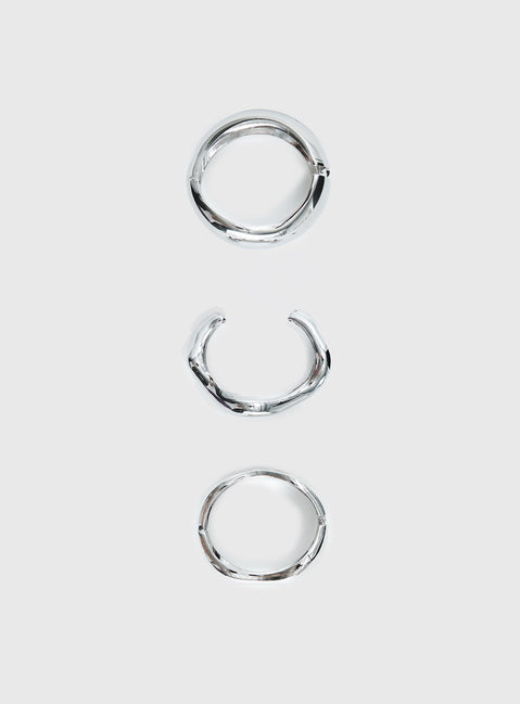 Hot Gossip Cuff Set Silver