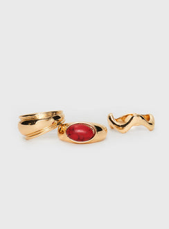 Esteban Ring Pack Gold / Red