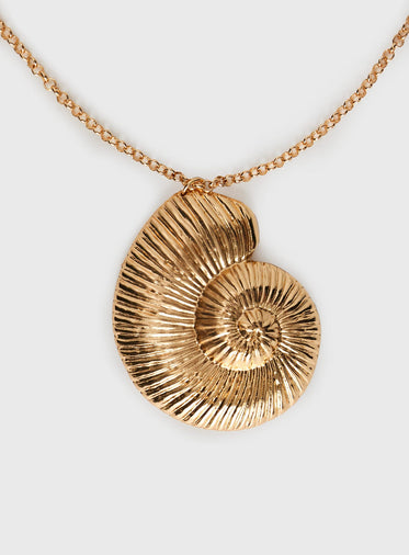 Bucatini Shell Necklace Gold