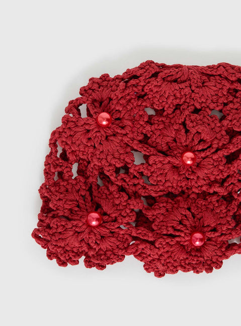 Zalynne Crochet Hat Red