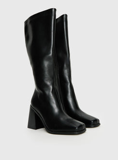 Renzo Knee High Boots Black