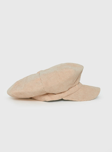 Avenelle Cord Newsboy Hat Fawn