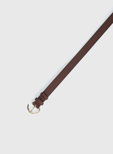 Tavian Faux Leather Belt Brown / Gold