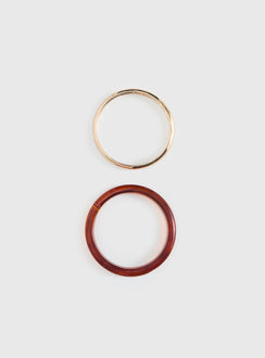 Rhi Rhi Diamante Resin Cuff Pack Brown / Gold