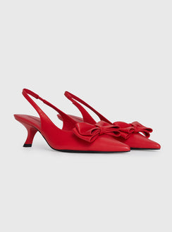 Janna Pointed Toe Heels Red