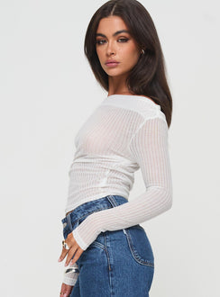 Demetrius Long Sleeve Top White