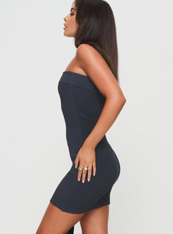Riccardi Strapless Mini Dress Charcoal