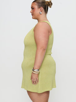 Oceana Mini Dress Green Curve