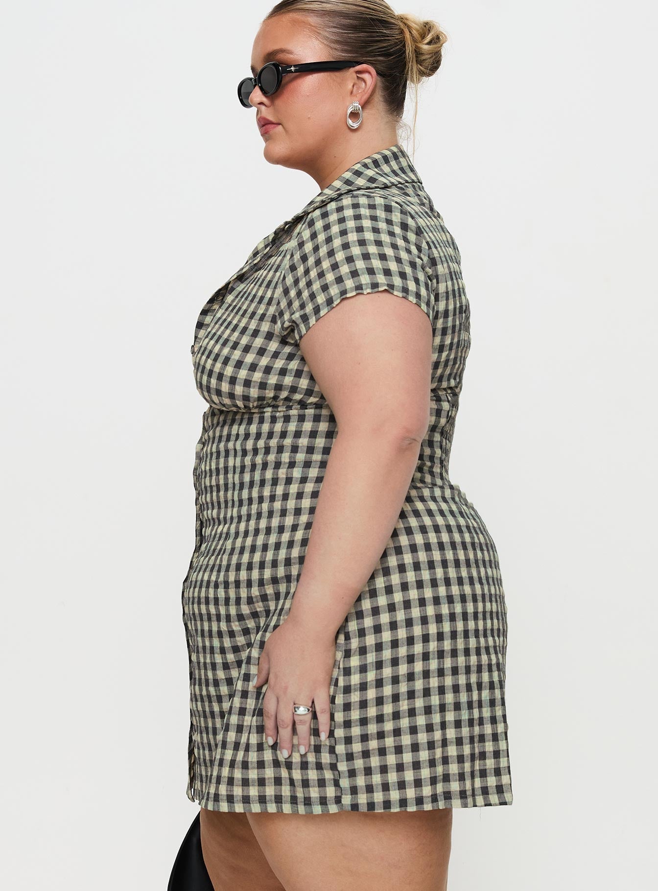 Motley Mini Dress Brown Check Curve