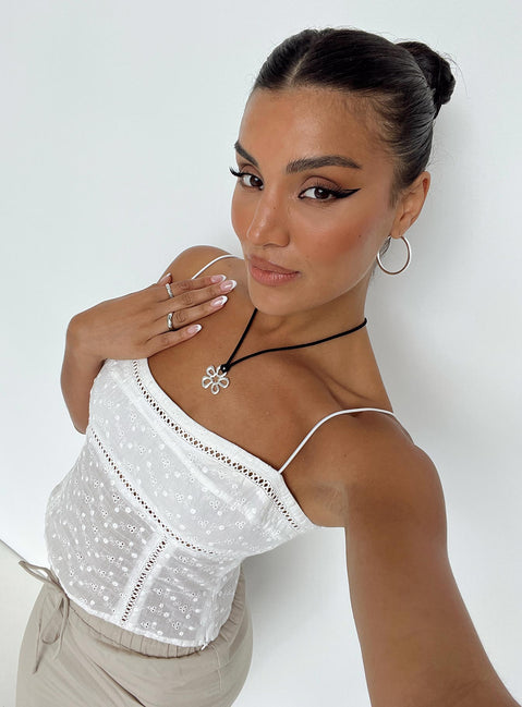 product Princess Polly Sleeveless Asymmetric Neckline  Aldine Top Ivory