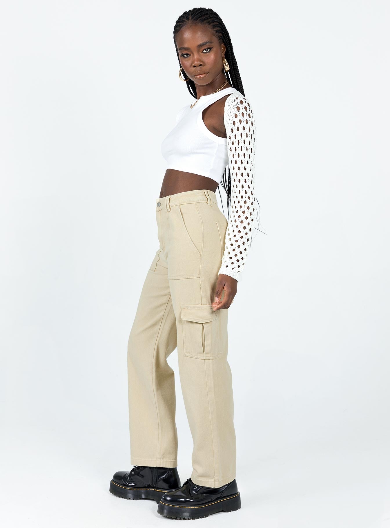 product Princess Polly  Adelaide Cargo Jeans Stone