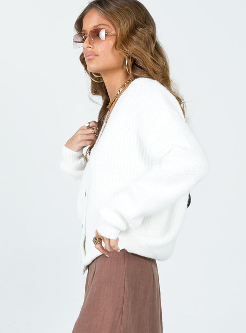 Carlo Cardigan White Long 