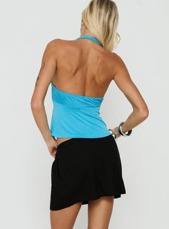 Anderlie Low Rise Linen Blend Mini Skirt Black