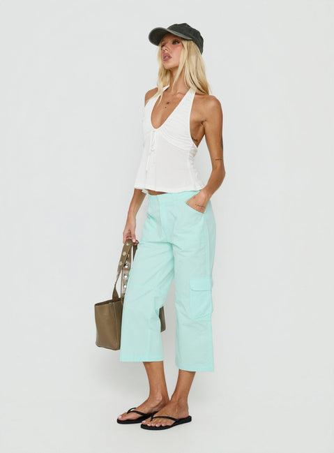 Indee Cropped Cargo Aqua