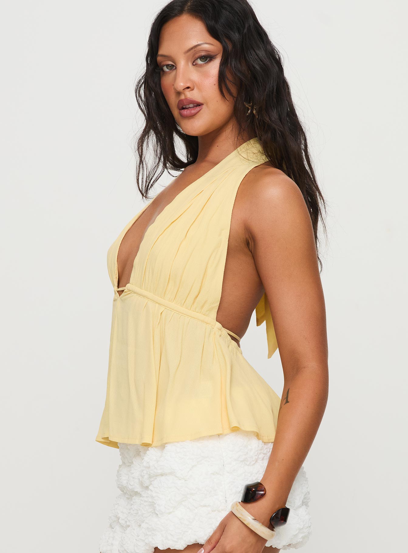 Saddler Halter Top Yellow