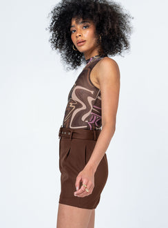 Shorts  Princess Polly Exclusive 98% polyester 2% elastane  Hook & zip fastening  Removable belt  Twin hip pockets  Non-stretch Unlined 