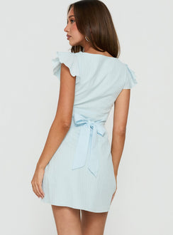 I Guess So Cotton Mini Dress Icy Blue