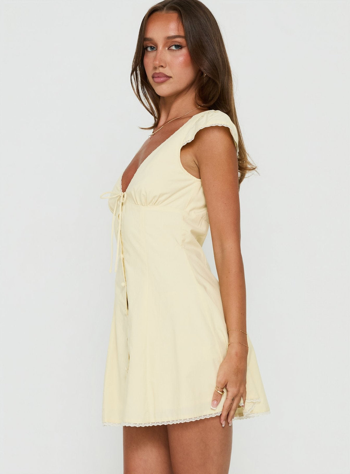 Huntah Cap Sleeve Mini Dress Butter