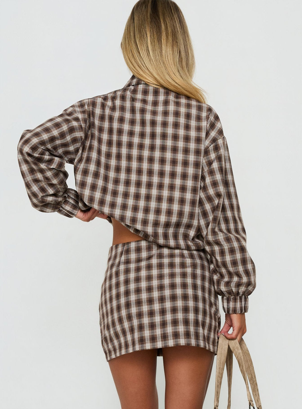 Solenza Mini Skirt Brown Check