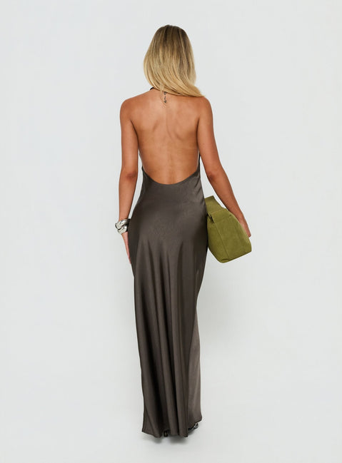 Bare Halter Maxi Dress Mocha
