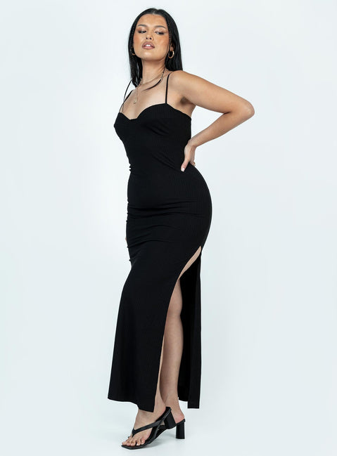 product Princess Polly Asymmetric Neckline  Belladonna Maxi Dress Black