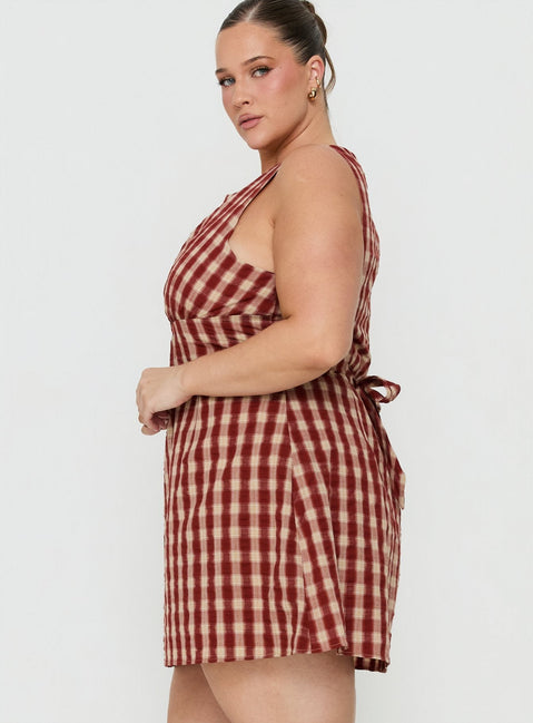 Sweet Somethings Mini Dress Red Check Curve