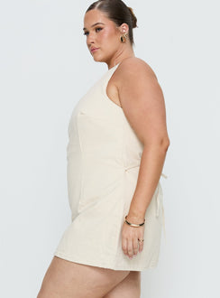Ainsleigh Shift Denim Romper Ecru Wash Curve