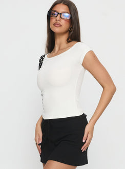 Baseline Boat Neck Rib Top White