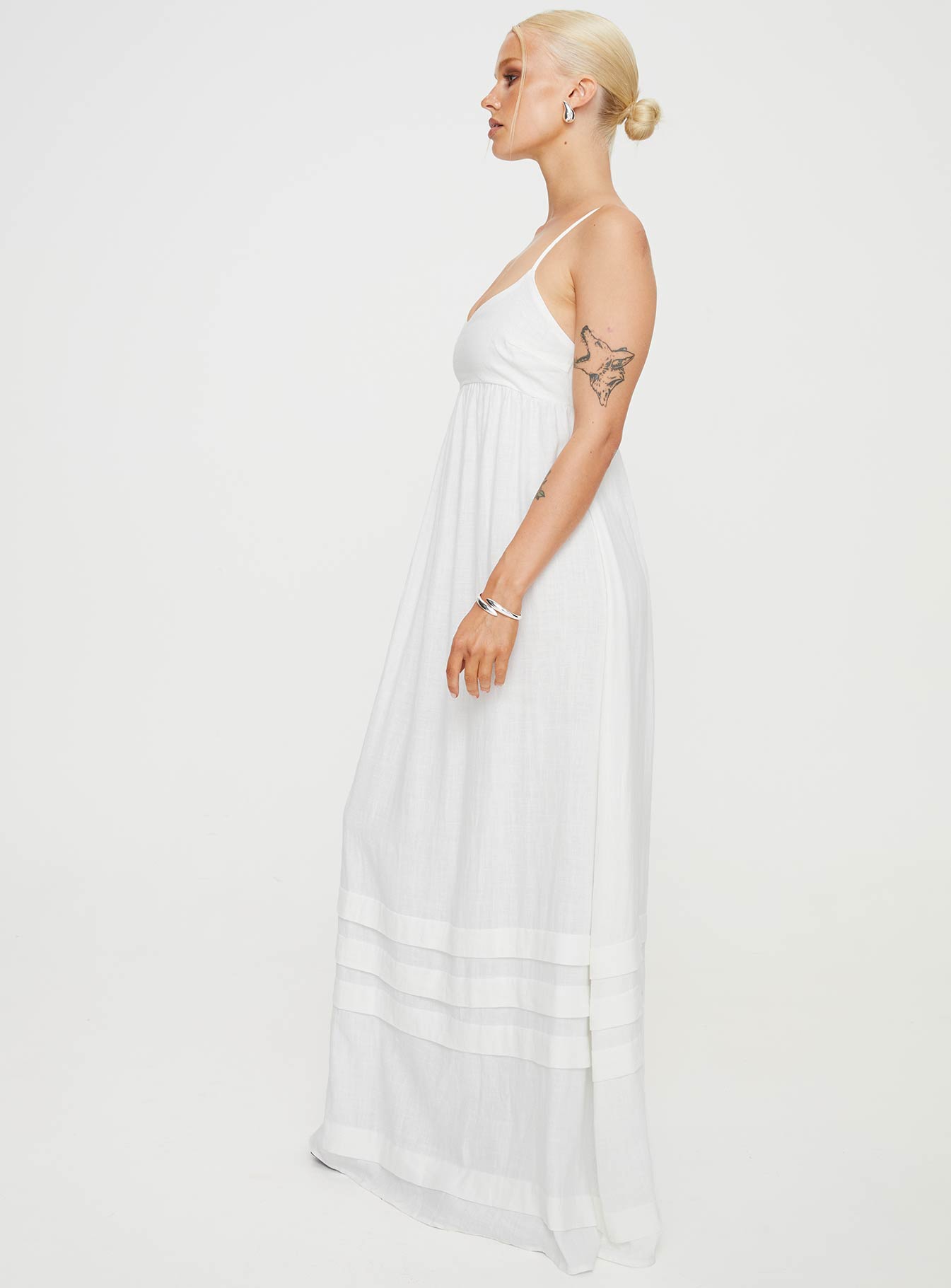 product Princess Polly Crew Neck  Milden Linen Blend Maxi Dress White