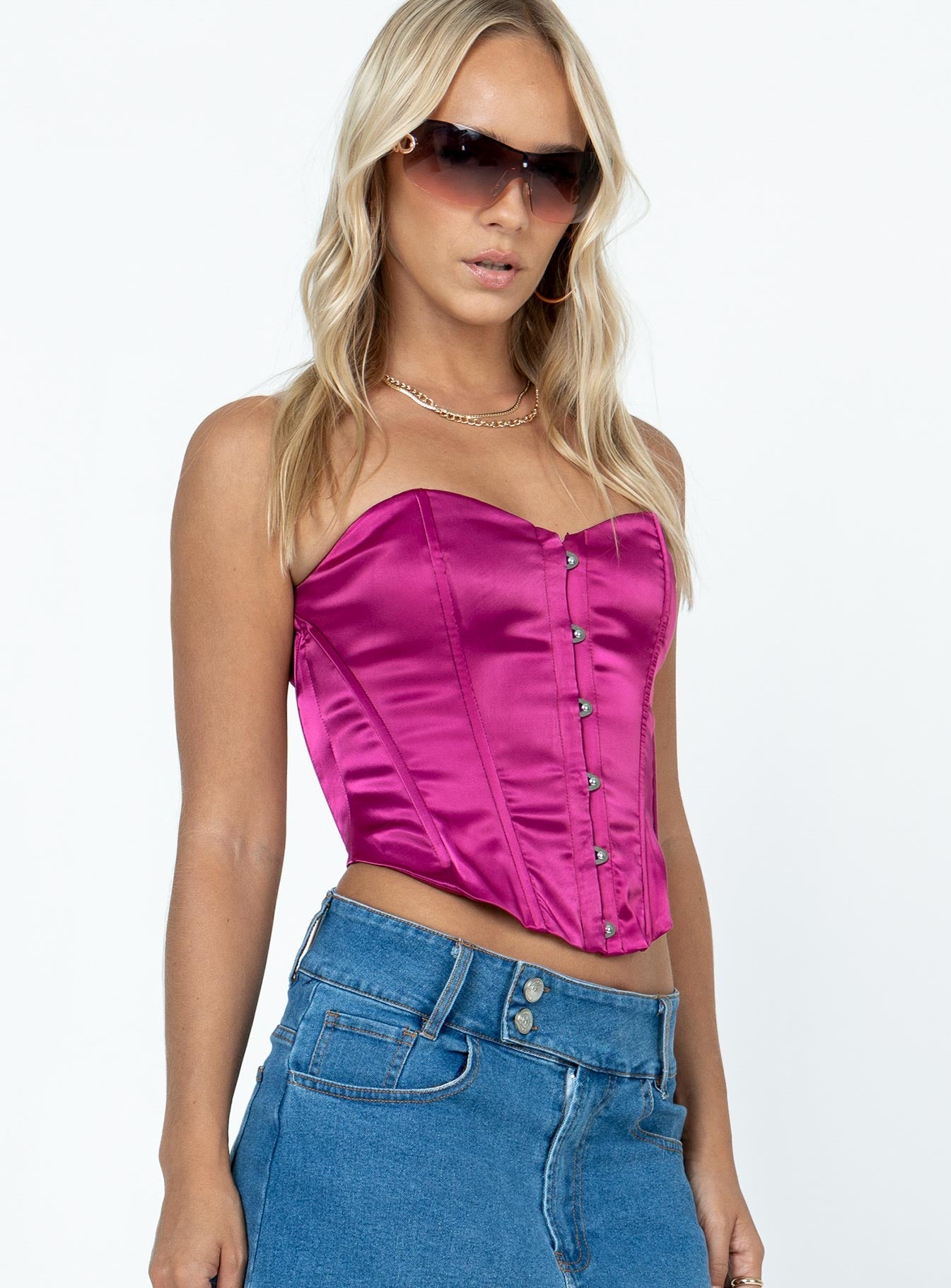 product Princess Polly Sleeveless Square Neck  In The Moment Strapless Top Pink