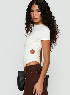 Chelese Cut Out Ruched Top White