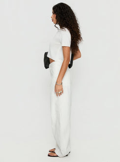 Erena High Rise Barrel Leg Jeans White