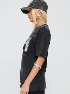 Britney Spears Gimme More Oversized Graphic Top Washed Black