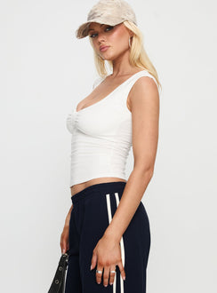 Penni Ruched Tank Top White