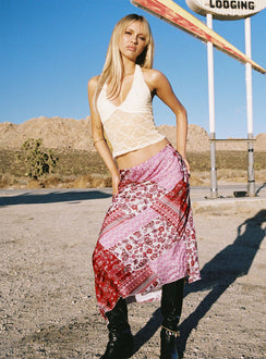   front view of model wearing Princess Polly Lovely Bunch Maxi Skirt Multi Maxi 