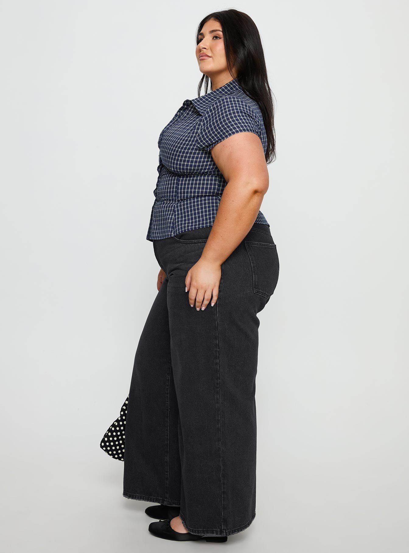 Serenitia Mid Rise Relaxed Jeans Washed Black Curve