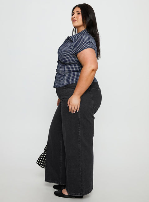 Serenitia Mid Rise Relaxed Jeans Washed Black Curve