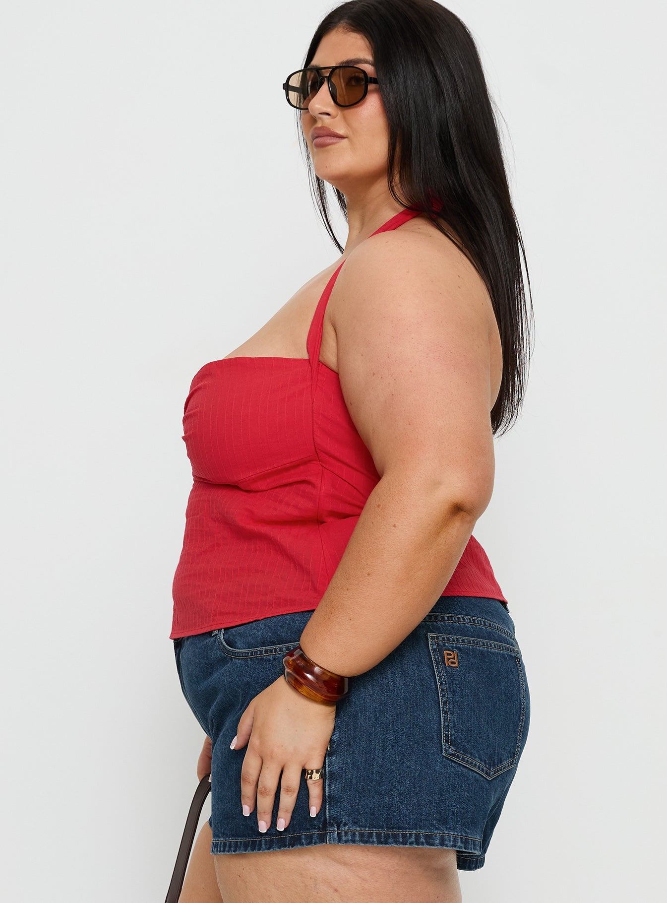 Isabetta Halter Top Red Curve