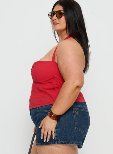 Isabetta Halter Top Red Curve