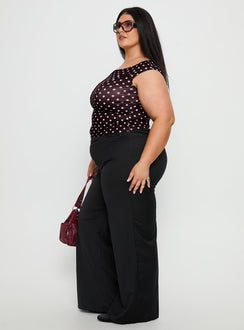 Just Have Fun Wide Leg Pant Black Curve