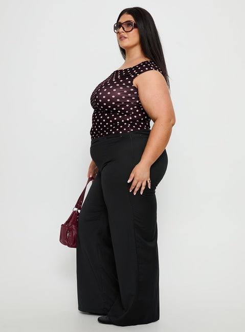 Just Have Fun Wide Leg Pant Black Curve