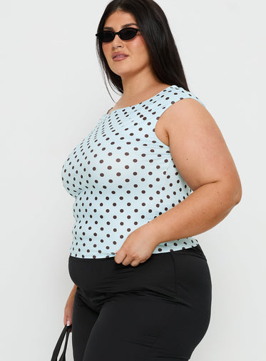 Cheirosa Off Shoulder Top Blue / Brown Curve