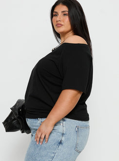 Icon Baby Off Shoulder Top Black Curve