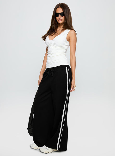 Expedition Wide Leg Track Pants Black