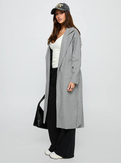 Real Talk Trench Coat Grey